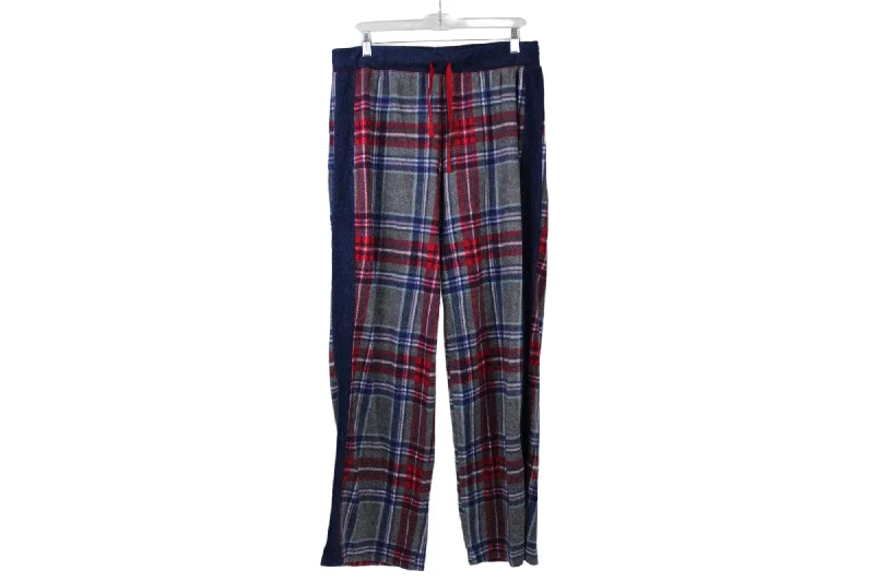 Cuddl Duds Blue Red Plaid Fleece Lounge Pants | L Classic Flared Pants
