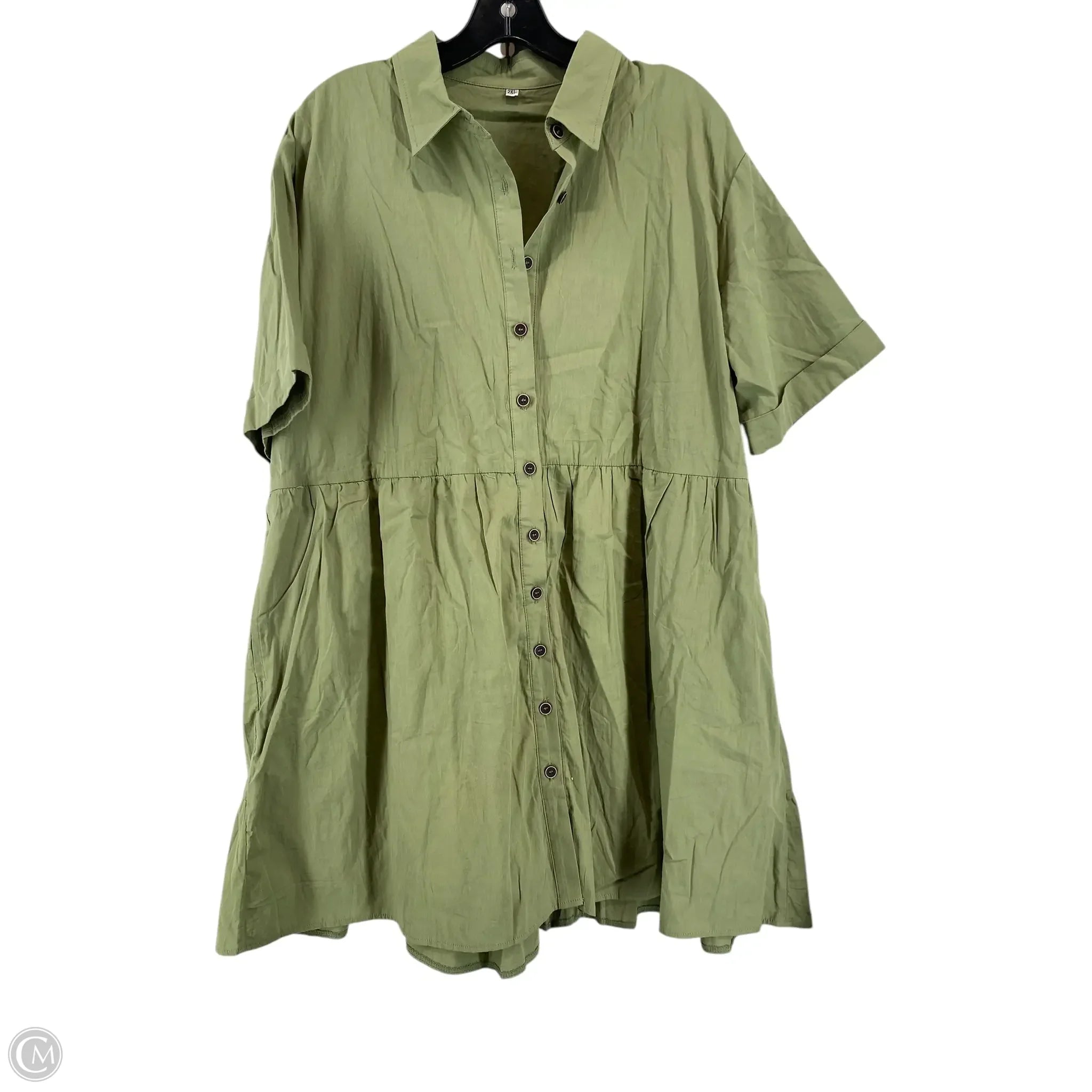 Dress Casual Short By Clothes Mentor In Green, Size: 2x Tunics Yoga stretchy