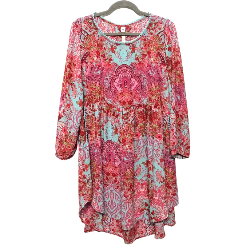 Dress Casual Short By Uncle Frank In Blue & Pink, Size:Xl Tunics Timeless classic