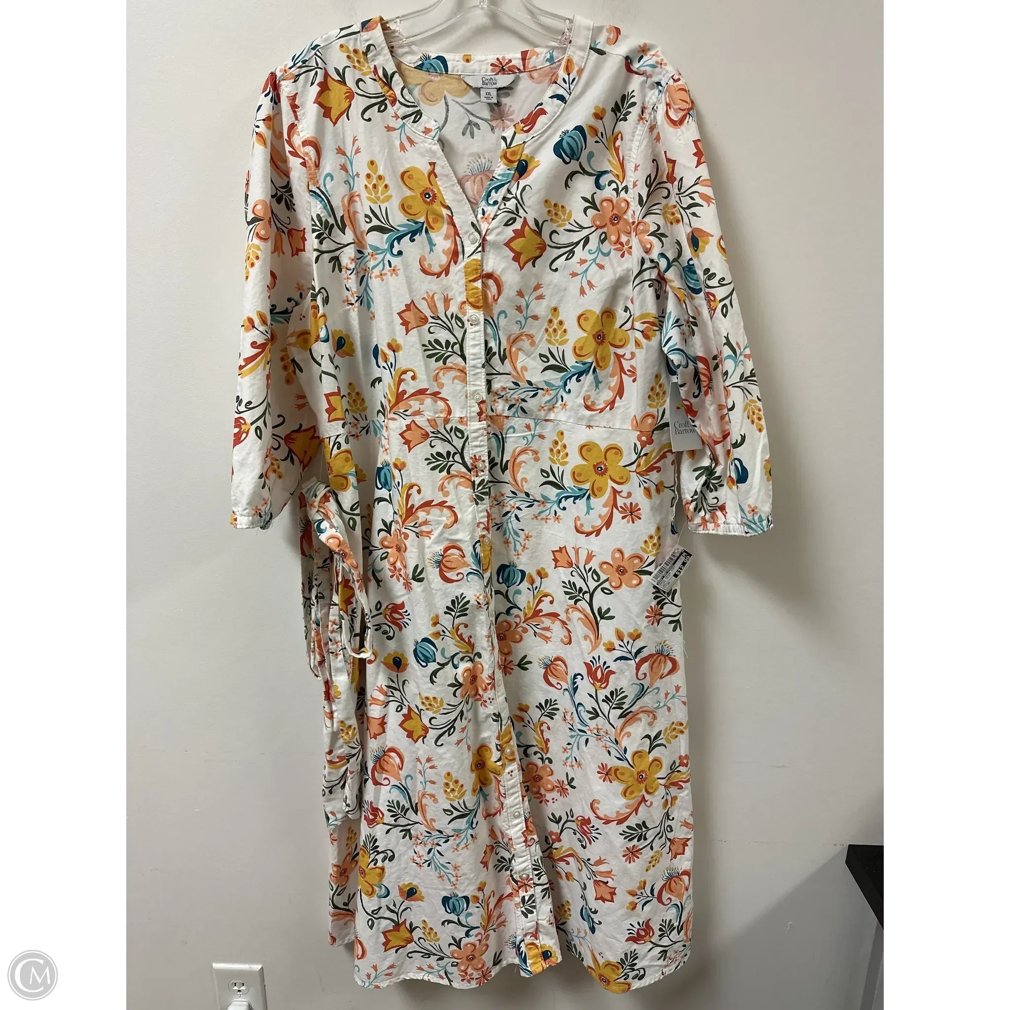 Dress Casual Midi By Croft And Barrow In Floral Print, Size: 2x Bodycon Club Sequined