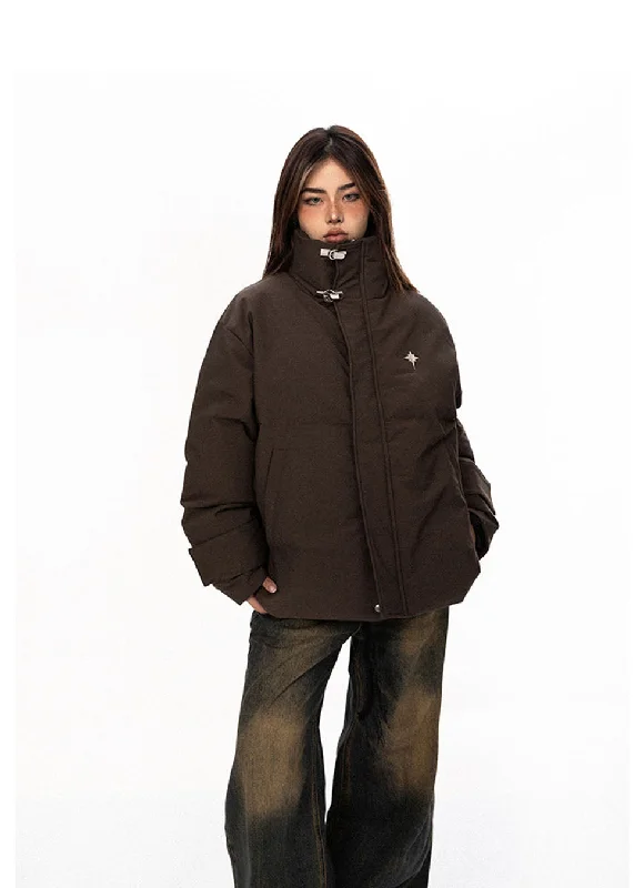 American Retro Metal Buckle Cotton Jacket Anorak Shell Jacket Lightweight Jacket