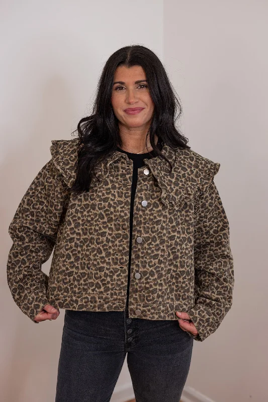 Untamed Spirit Leopard Print Jacket Rayon Jacket Velvet Jacket Corduroy Jacket