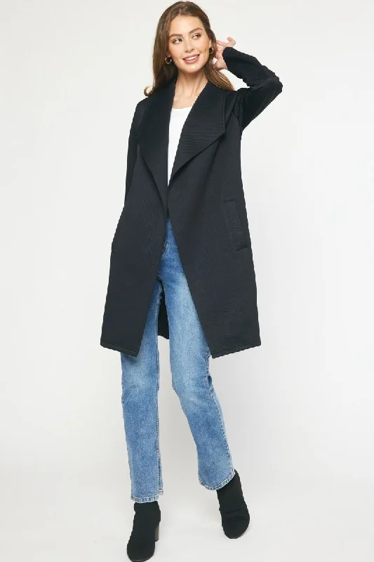 Obsessed Black Textured Jacket Nylon Fabric Polyester Fabric Spandex Fabric
