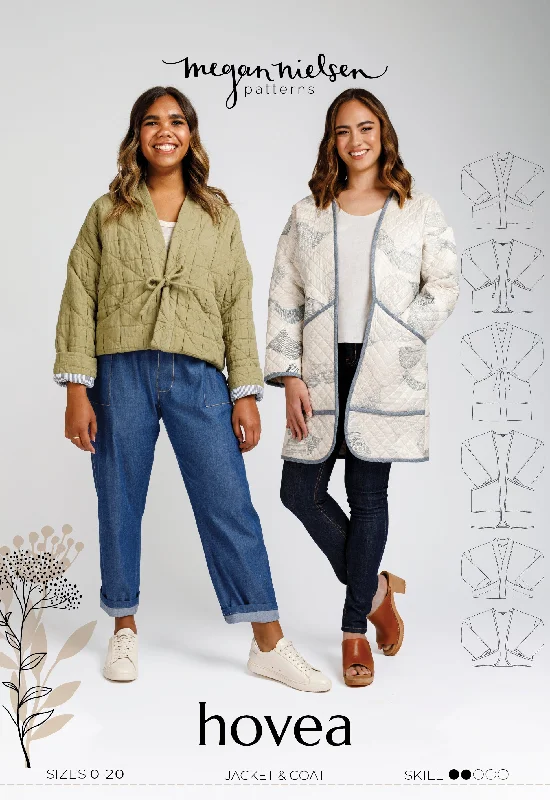 Hovea Quilted Jacket - Sewing Pattern | Megan Nielsen Fleece Jacket Down Jacket Parka