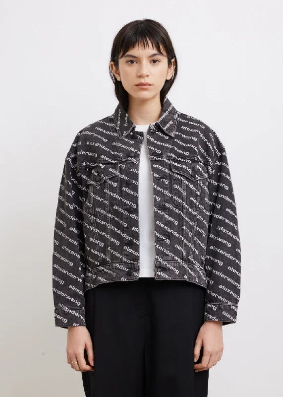 Falling Back Jacket Denim Fabric Leather Fabric Suede Fabric