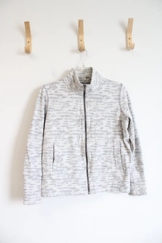 Zyia Active White & Gray Full Zip Jacket | M Corduroy Jacket Velvet Jacket Brocade Jacket