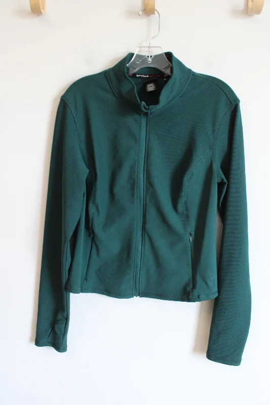 Spyder Active Evergreen Zip Up Jacket | L Satin Jacket Silk Jacket Chiffon Jacket