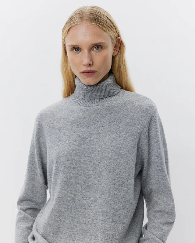 NELLSW SWEATER - Grey melange Knit Fabric Woven Fabric Fleece Fabric