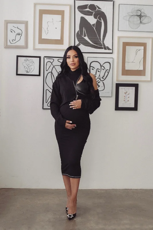 Dita Jacket + Dress (Black) - Maternity Collection Anorak Shell Jacket Lightweight Jacket