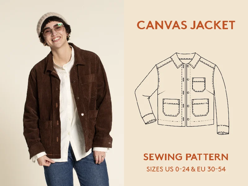 Canvas Jacket - Sewing Pattern | Wardrobe By Me Bomber Jacket Anorak Windbreaker