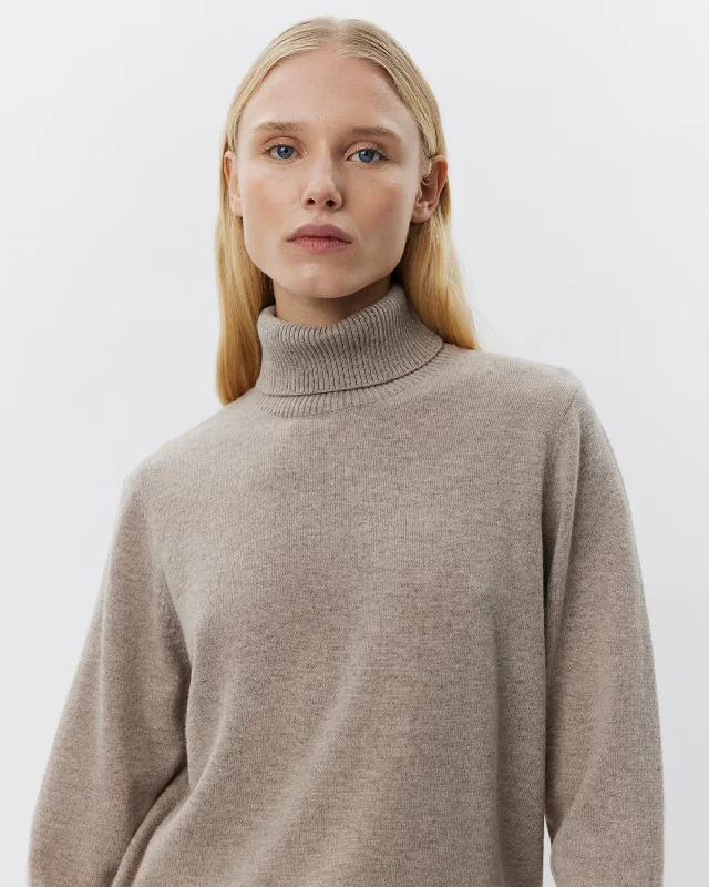 NELLSW SWEATER - Brown melange Front Pockets Side Pockets Patch Pockets
