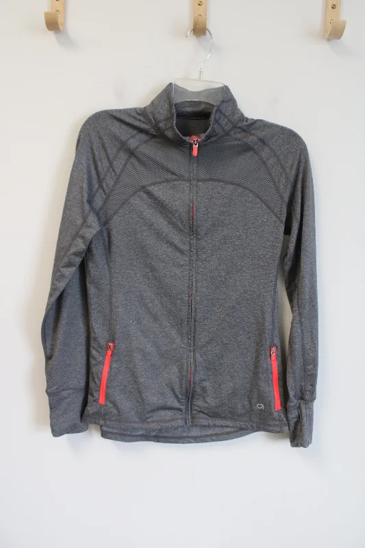 Gap Fit Gray Zip Up Jacket | S Welt Pockets Slit Pockets Flap Pockets
