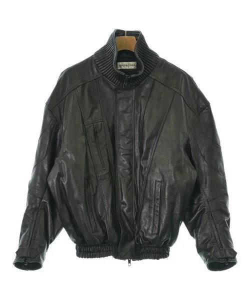BALENCIAGA Motercycle Jackets Notch Collar Jacket Peter Pan Collar Jacket Cowl Neck Jacket