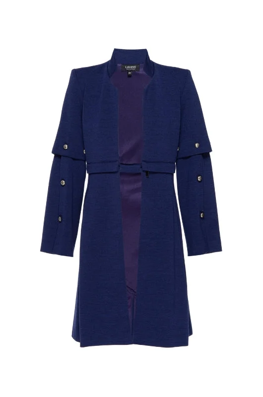 NOLA Multi Jacket in Cobalt Ribbed Jacket Pleated Jacket Ruffled Jacket