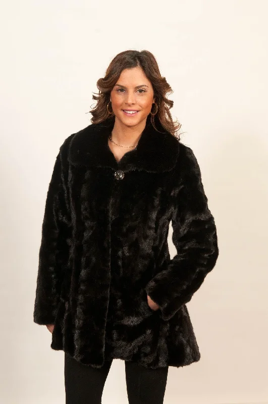 25 | Black Dyed Mink Fur Jacket Denim Jacket Leather Jacket Suede Jacket