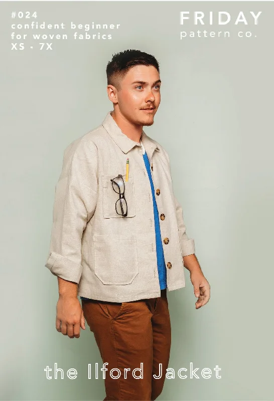 Ilford Jacket - Sewing Pattern | Friday Pattern Company Hoodie Zip-Up Jacket Button-Up Jacket