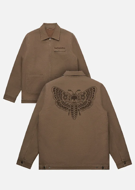 Death Moth Canvas Jacket Walnut Satin Fabric Silk Fabric Chiffon Fabric