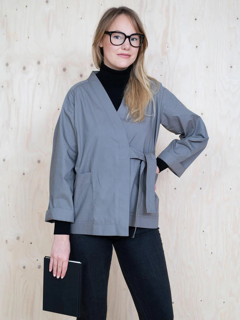 Wrap Jacket - Sewing Pattern | The Assembly Line Herringbone Jacket Houndstooth Jacket Plaid Jacket