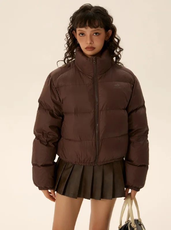 Urban Short Style 90Fil Puffer Jacket Faux Fur Fabric Real Fur Fabric Shearling Fabric