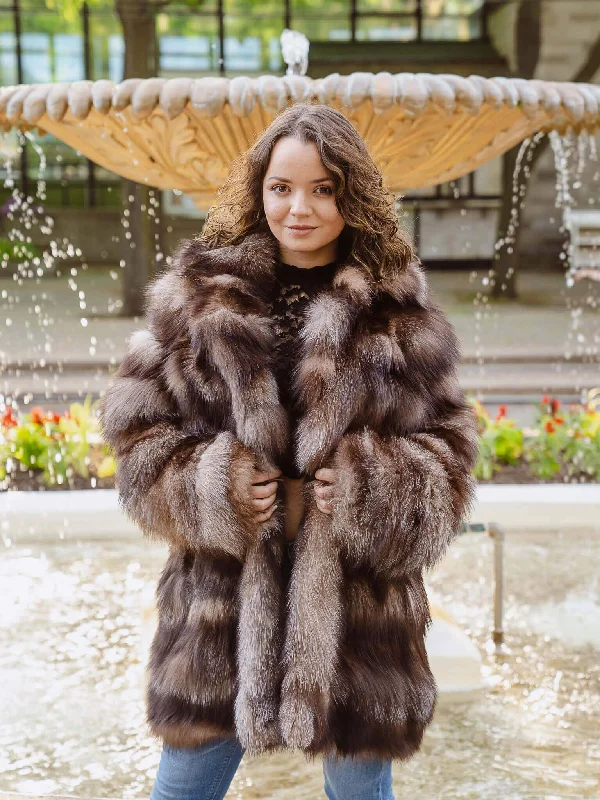 Crystal Fox Fur Jacket BY ORDER ONLY Wool Jacket Cashmere Jacket Tweed Jacket