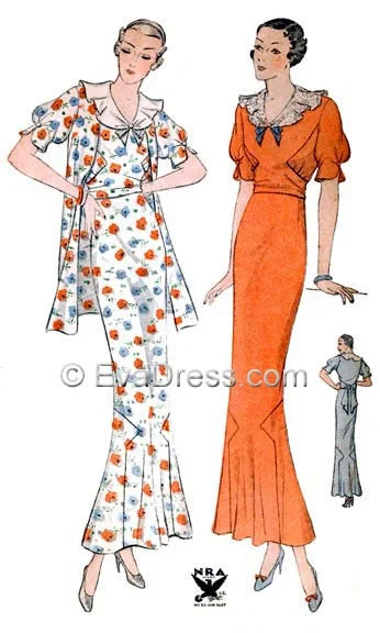 1934 Tea Frock & Jacket D30-1432 Fleece Fabric Down Fabric Feather Fabric