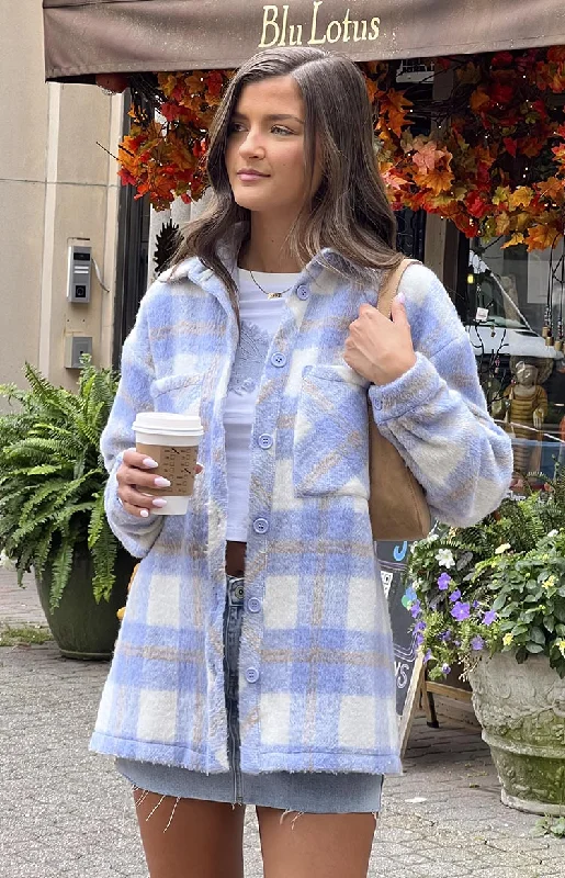 Neve Blue Check Jacket Jersey Jacket Tulle Jacket Batik Jacket