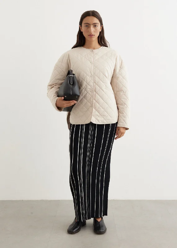 Quilted Jacket One-Shoulder Jacket Off-the-Shoulder Jacket Asymmetrical Jacket