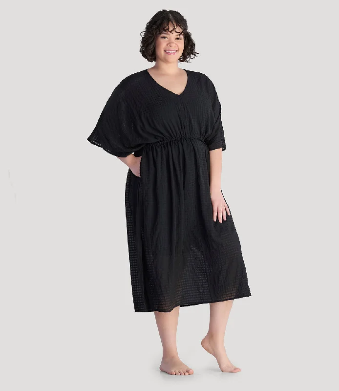 BellaStyle V-Neck Long Gathered Caftan