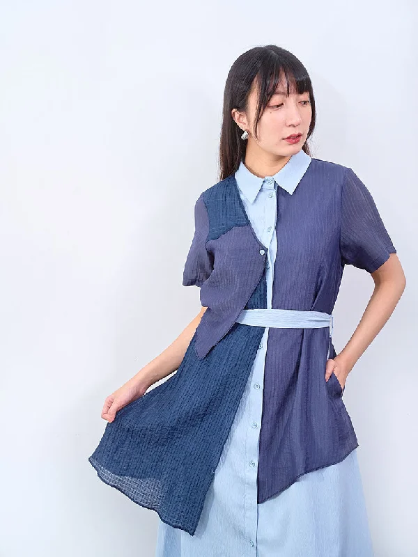 Belted Layered Shirt Dress (2 Colours)