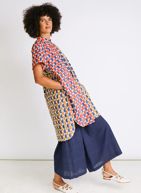 Brenna Dress, halves block print