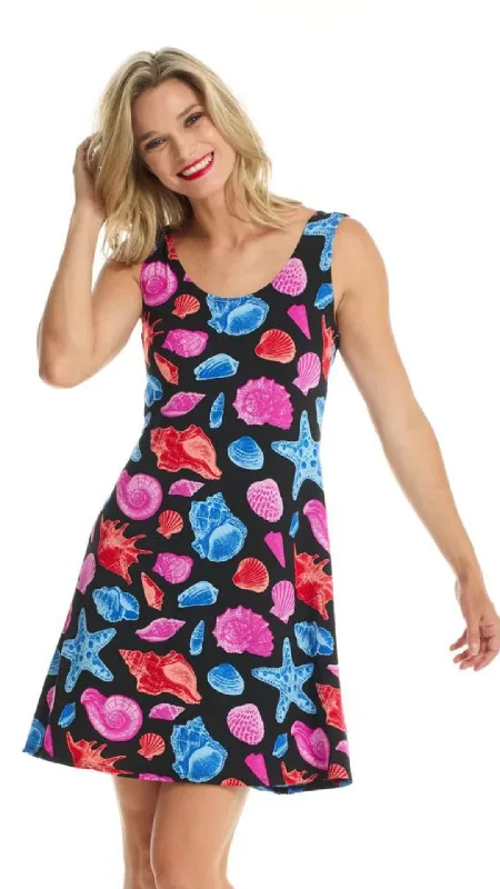 Sea Shell Print A-Line Dress. Style GIT5003-15033M