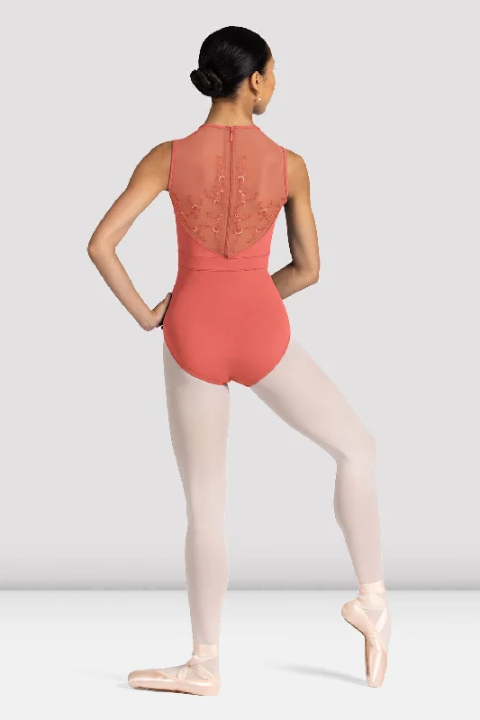 Ladies Alyssa Floral Zip Back Leotard