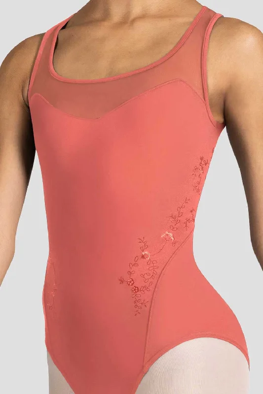 Ladies Azalea Floral Mesh Back Leotard