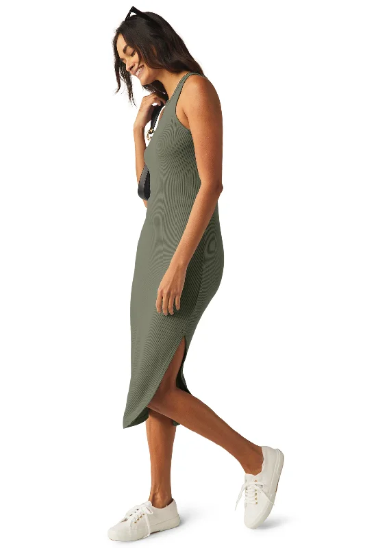 FORMATION RIB TANK DRESS GREEN DUSK