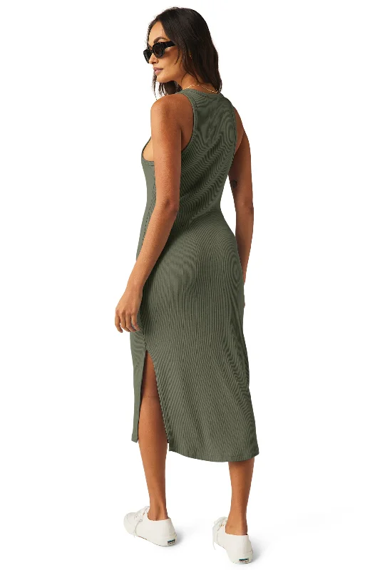 FORMATION RIB TANK DRESS GREEN DUSK