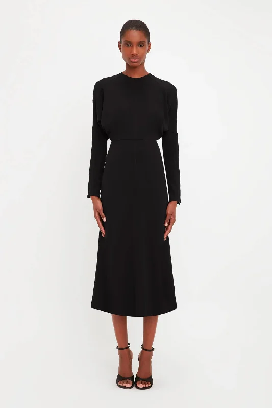 Victoria Beckham Dolman Midi Dress - Black