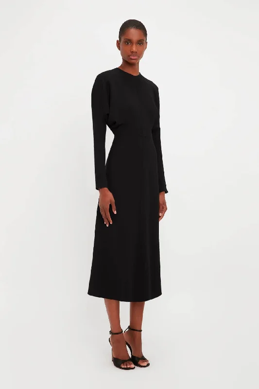 Victoria Beckham Dolman Midi Dress - Black