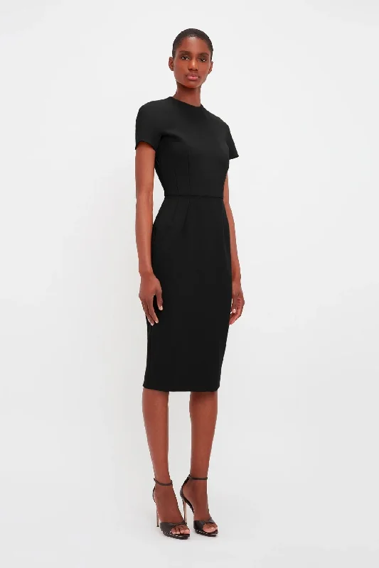 Victoria Beckham Fitted T-Shirt Dress - Black