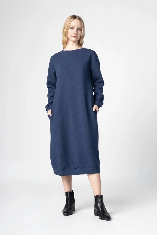 Bamboo Bonded Jersey Long Length Sweatshirt Dress