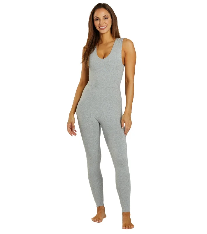 Year of Ours Body V-Neck Jumpsuit Heathered Grey