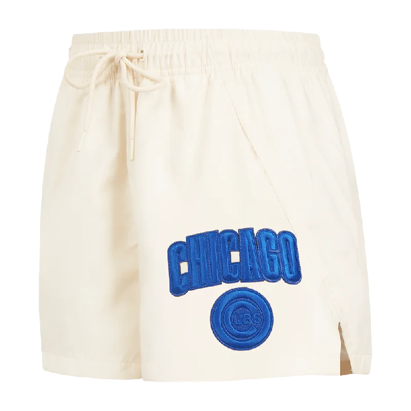 MLB CHICAGO CUBS TRIPLE TONAL WOMEN'S WOVEN SHORT (EGGSHELL)