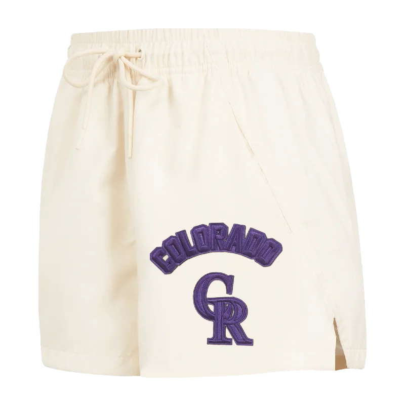 MLB COLORADO ROCKIES TRIPLE TONAL WOMEN'S WOVEN SHORT (EGGSHELL)