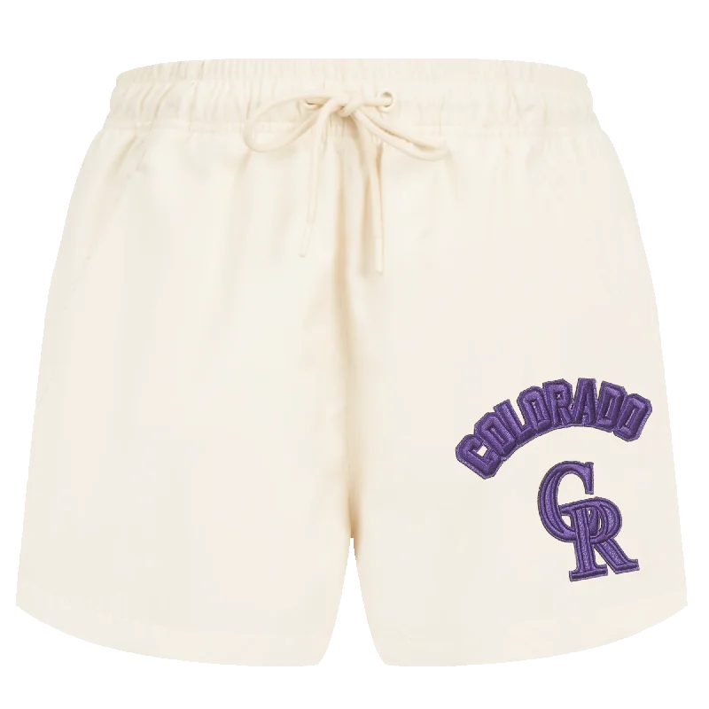 MLB COLORADO ROCKIES TRIPLE TONAL WOMEN'S WOVEN SHORT (EGGSHELL)