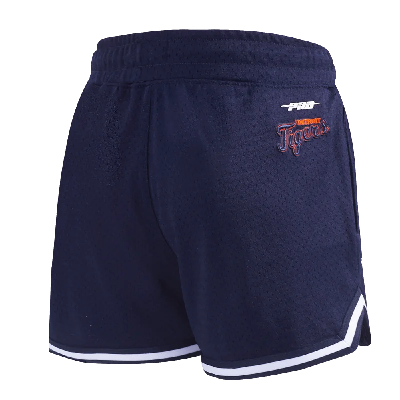 MLB DETROIT TIGERS SCRIPT TAIL WOMEN'S MESH TAPE SHORT (MIDNIGHT NAVY)