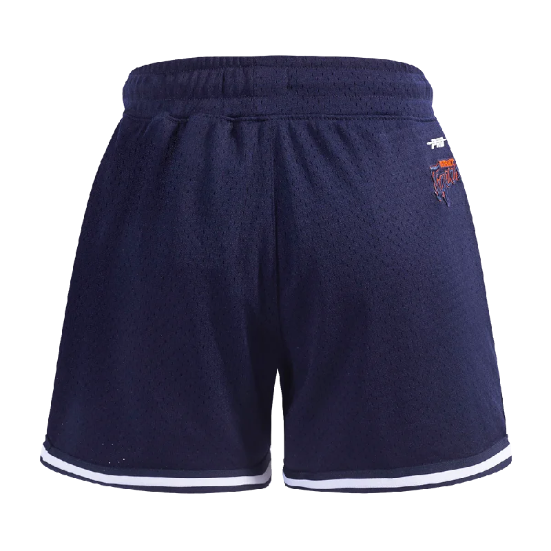 MLB DETROIT TIGERS SCRIPT TAIL WOMEN'S MESH TAPE SHORT (MIDNIGHT NAVY)