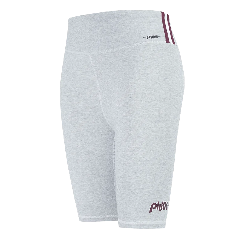 MLB PHILADELPHIA PHILLIES RETRO CLASSIC WOMEN'S BIKE SHORT (HEATHER GREY)