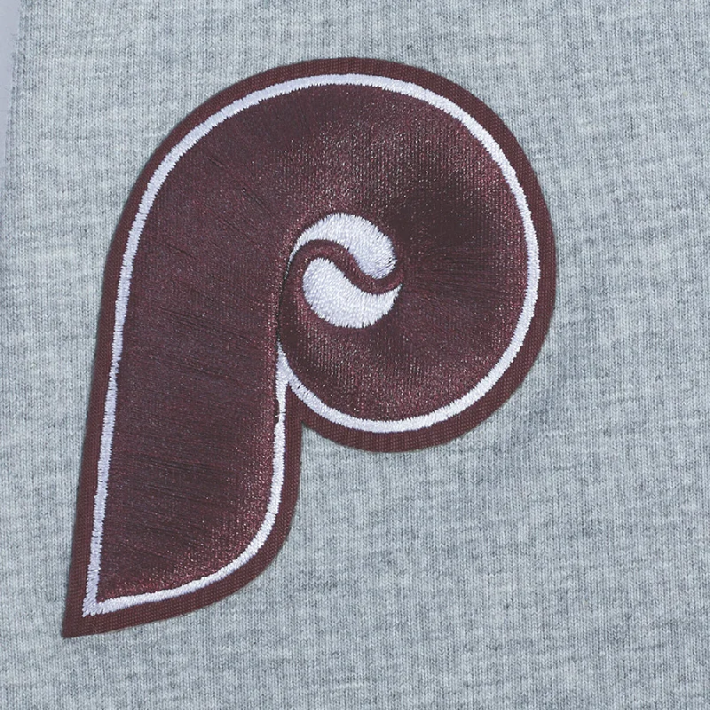 MLB PHILADELPHIA PHILLIES RETRO CLASSIC WOMEN'S BIKE SHORT (HEATHER GREY)