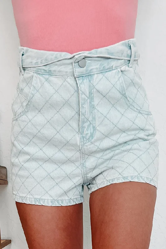 Want You Back Quilted Denim Shorts (Light)