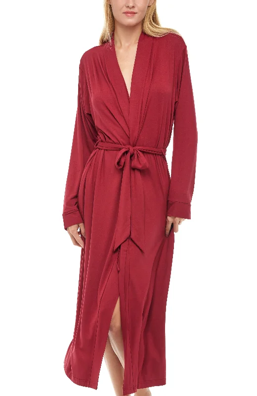 Women's Classic Long Knit Robe with Pockets, Lightweight Bathrobe