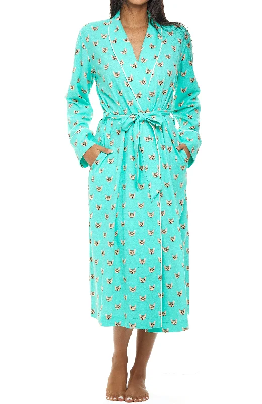 Womens Long Knit Robe with Pockets